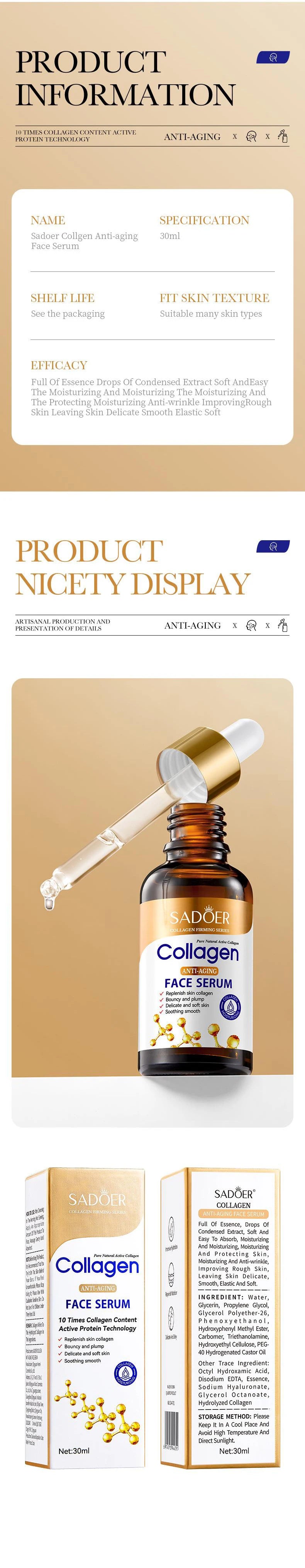  Sérum Collagène – Hydratant & Anti-Âge 
